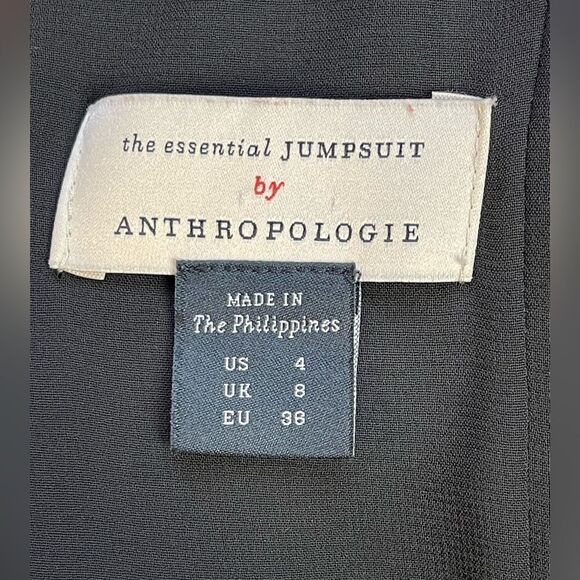 Anthropologie Essential Slim Jumpsuit Black Sleeveless Belted Women’s Size 4 - Picture 7 of 8